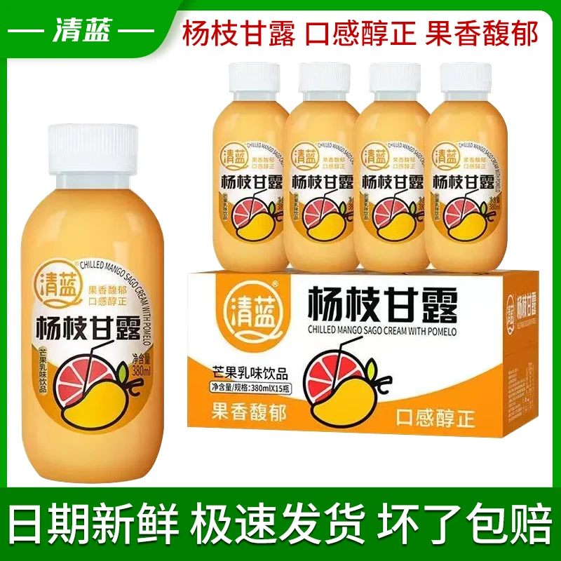 全网低价】清蓝杨枝甘露芒果乳味饮品380ml网红饮品瓶装包邮