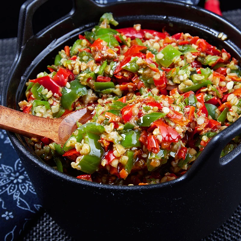 湖南特产彩椒酱传统香辣辣椒酱开胃下饭菜手工剁椒双椒酱二荆条