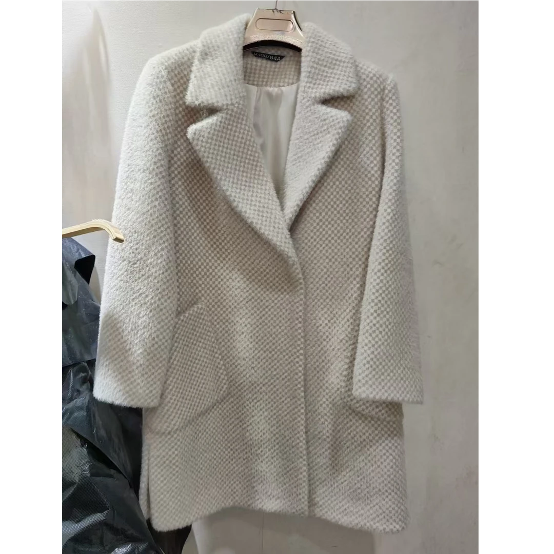 小香风冬季新款加厚时尚洋气百搭减龄中长款毛毛外套2301#