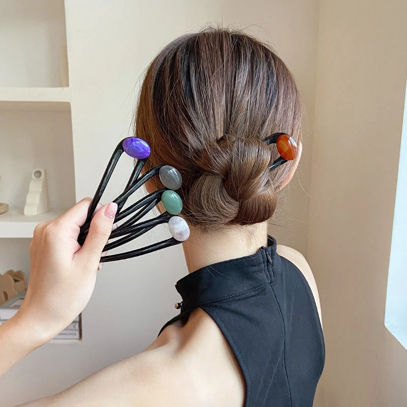 墨子高端发饰丸子头盘发女简约时尚复古簪子发饰外出百搭发钗