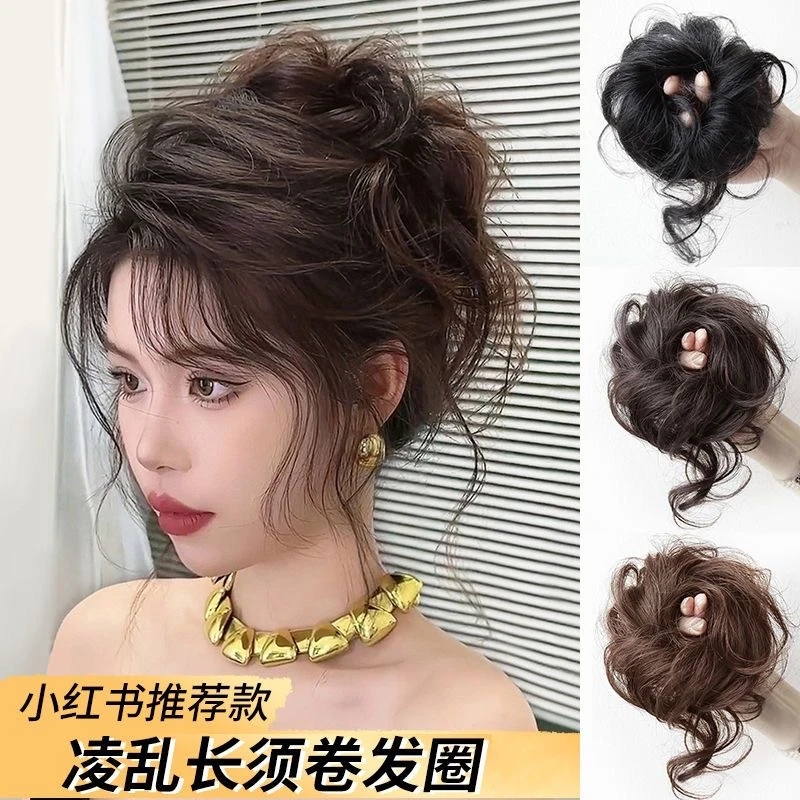 墨家高端发饰  蓬松气质龙须花苞假发发圈