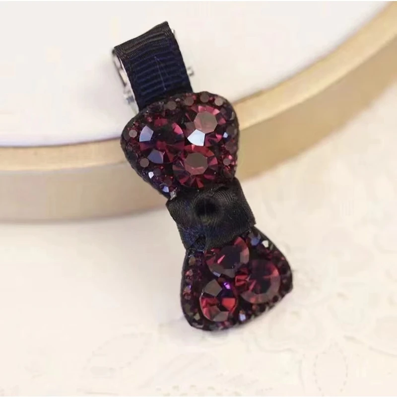 墨圳高端发饰 蝴蝶结设计一字夹个性潮流带钻女士发夹ins