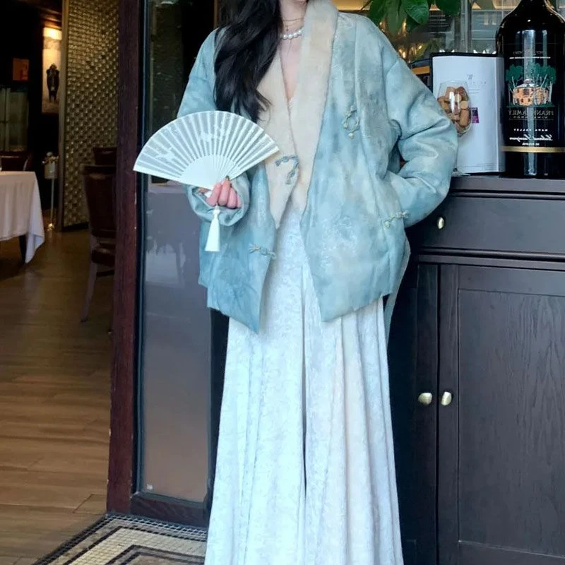 新中式国风棉服外套女冬季2024年新款高级复古加厚保暖棉衣两件套