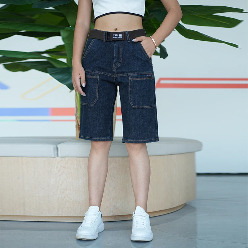 青春流行男简约潮七分裤百搭牛仔裤合体直筒水洗中腰夏季潮流新款