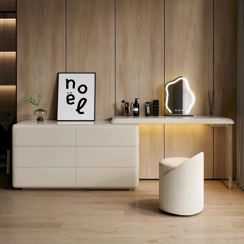 轻奢斗柜梳妆台一体卧室现代简约高级感床尾网红化妆桌可伸缩台