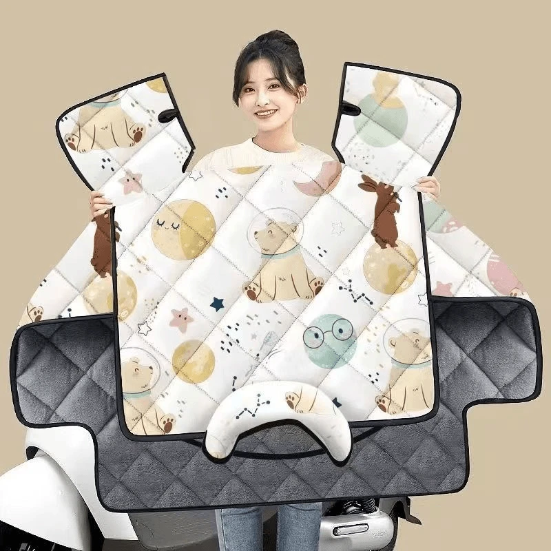 电动车冬季保暖护颈护肩加绒挡风被加厚款摩托车防风外套骑行G525