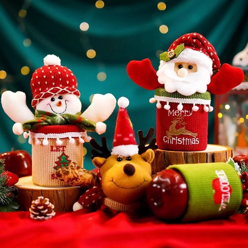 【新款】圣诞节针织苹果盒礼物袋平安夜平安果包装盒公仔苹果袋Q980