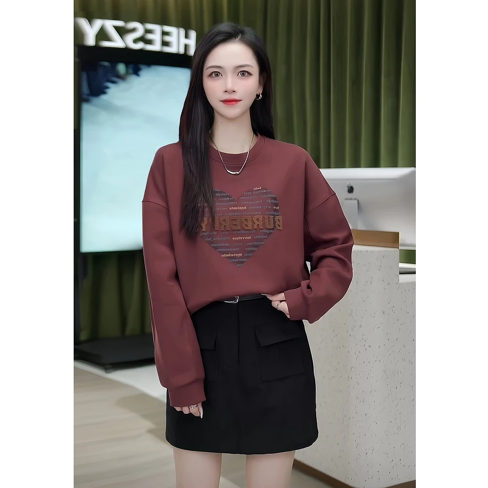 2024【爱心字母】秋冬韩版潮流休闲百搭圆领时尚卫衣