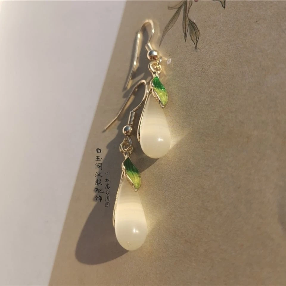 铜合金亚克力耳饰 古风耳饰汉服配饰国风耳钩素雅耳坠日常旗袍百
