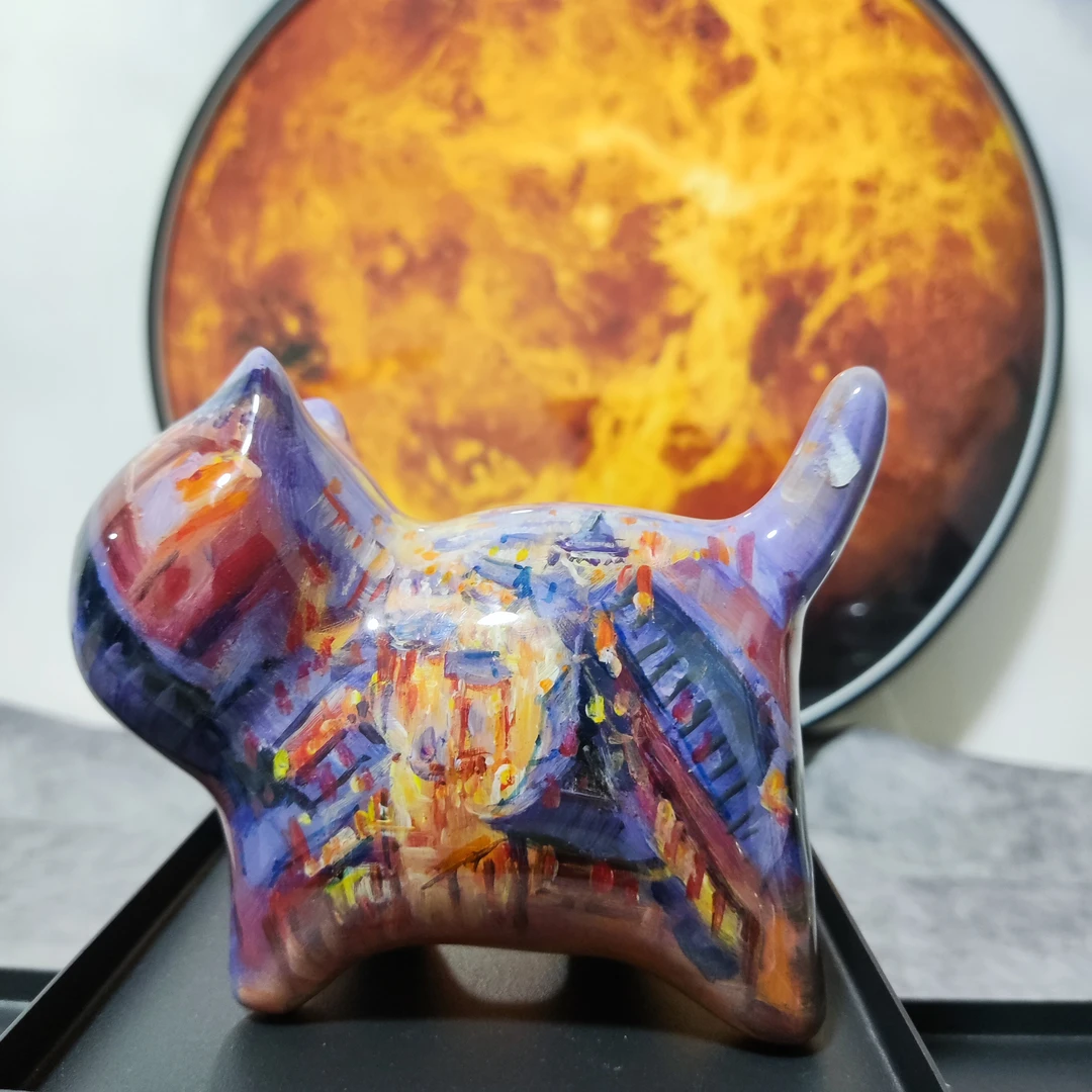 【15红蓝大战】{以直播为主}檀木创意摆件手工绘画原创