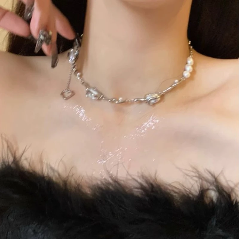 不规则珠珠拼接气质项链女小众设计高级感ins日韩新品时尚百搭女