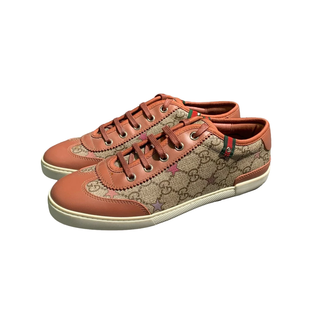【鞋子】全新未使用/Gucci 皮革双G 满印板鞋 36.5码
