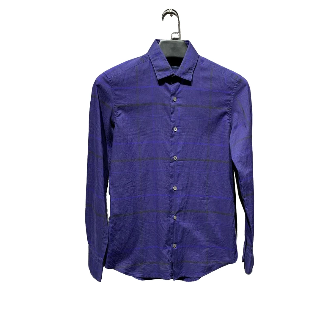 99新试穿/【Lanvin】浪凡蓝色格纹衬衫/公价5600