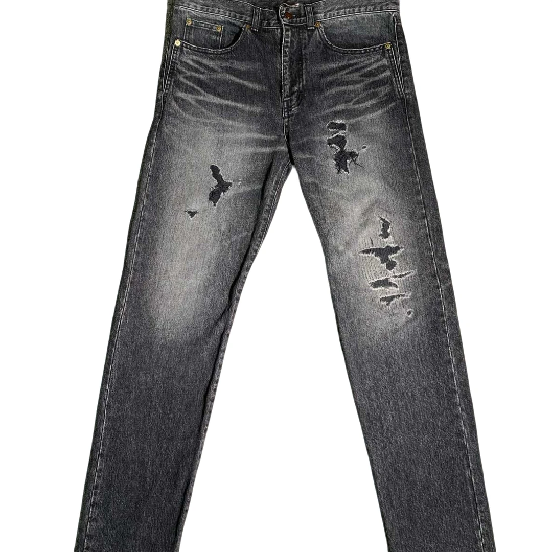 奢侈品衣服/【Saint Laurent】做旧牛仔裤/30码 /99新/公价5500