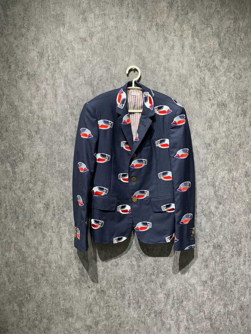 99新/【Thom Browne】TB 刺绣热带鱼西装 套装/1码/公价12800
