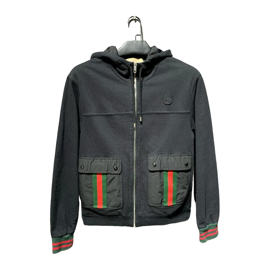 99新仅试穿/【Gucci】古驰经典拉链连帽外套/S码 /公价8500