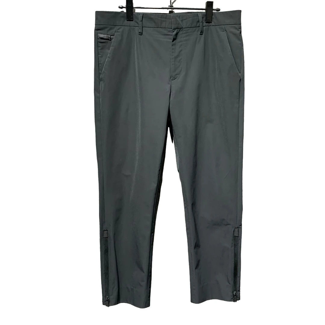99新试穿/【Prada】尼龙深色拉链休闲长裤/50码 /公价7800/Y9328601