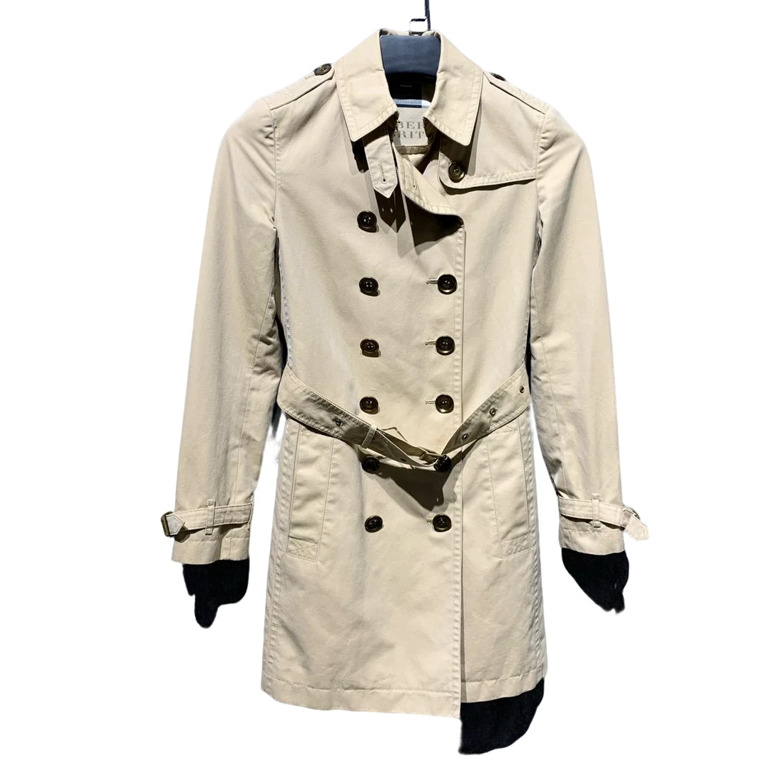 【女装】准新/【Burberry】经典双排扣风衣/34码/公价20500/Y10141152