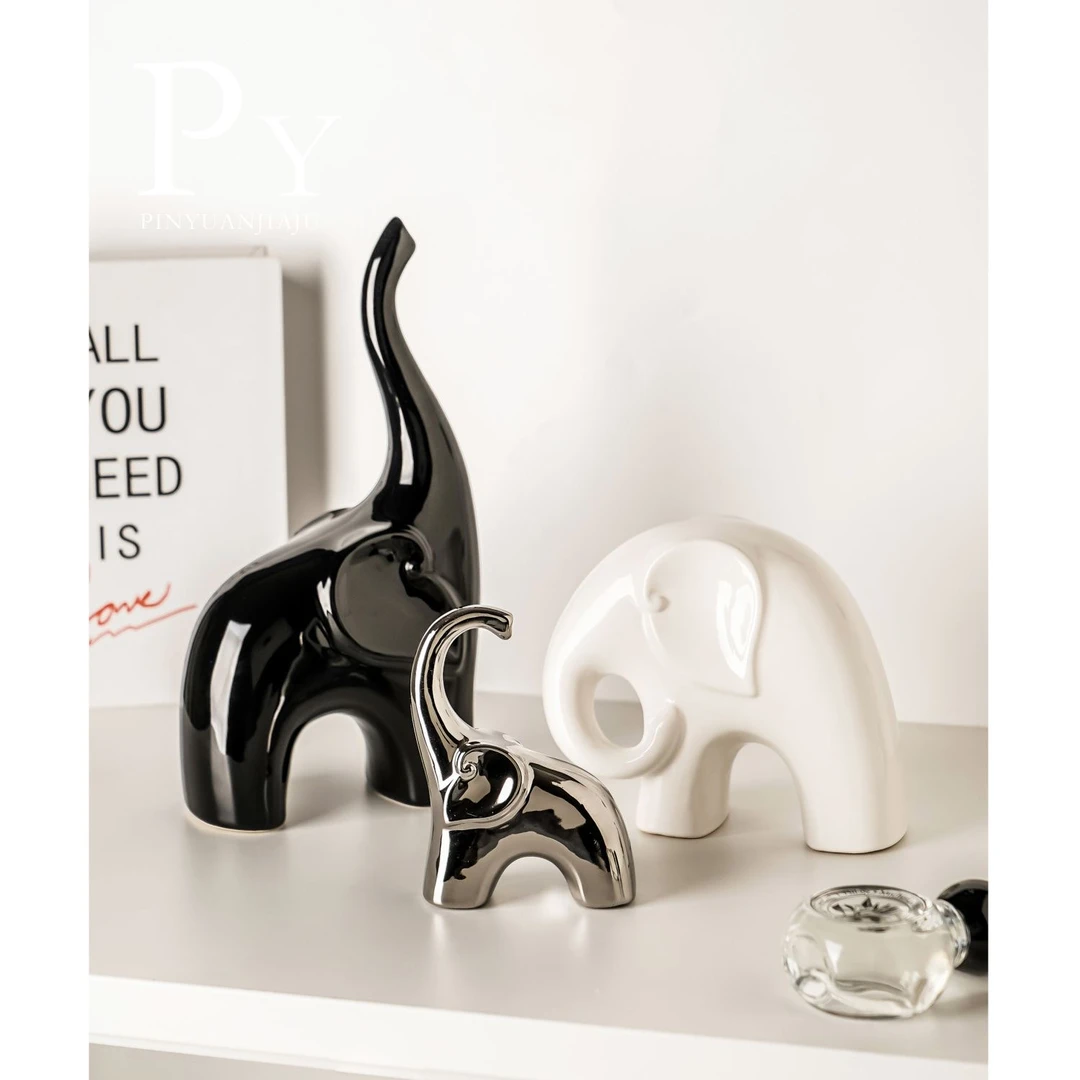 （吉象三件套）套装摆件家居轻奢高档酒柜电视柜装饰品乔迁新居