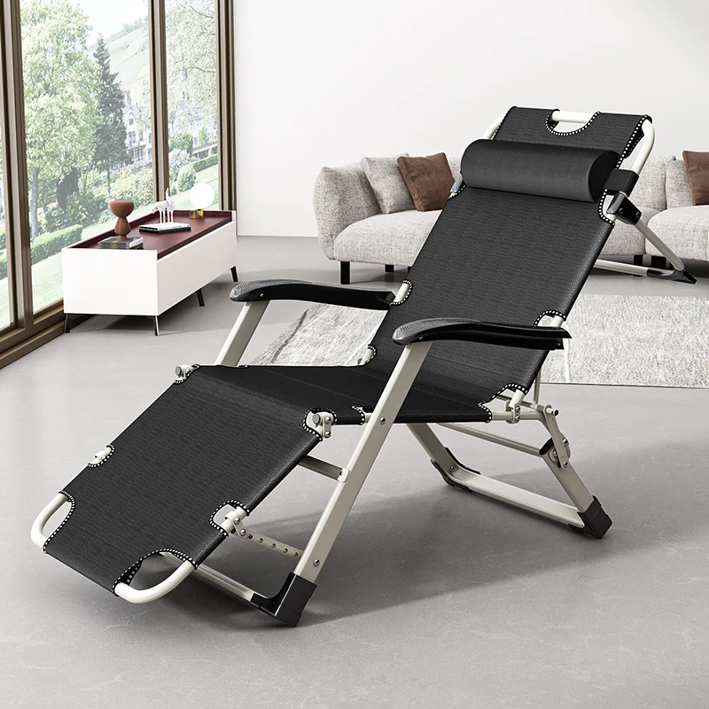 躺椅折叠办公室午休午睡床家用休闲懒人沙发靠背便携阳台沙滩椅子