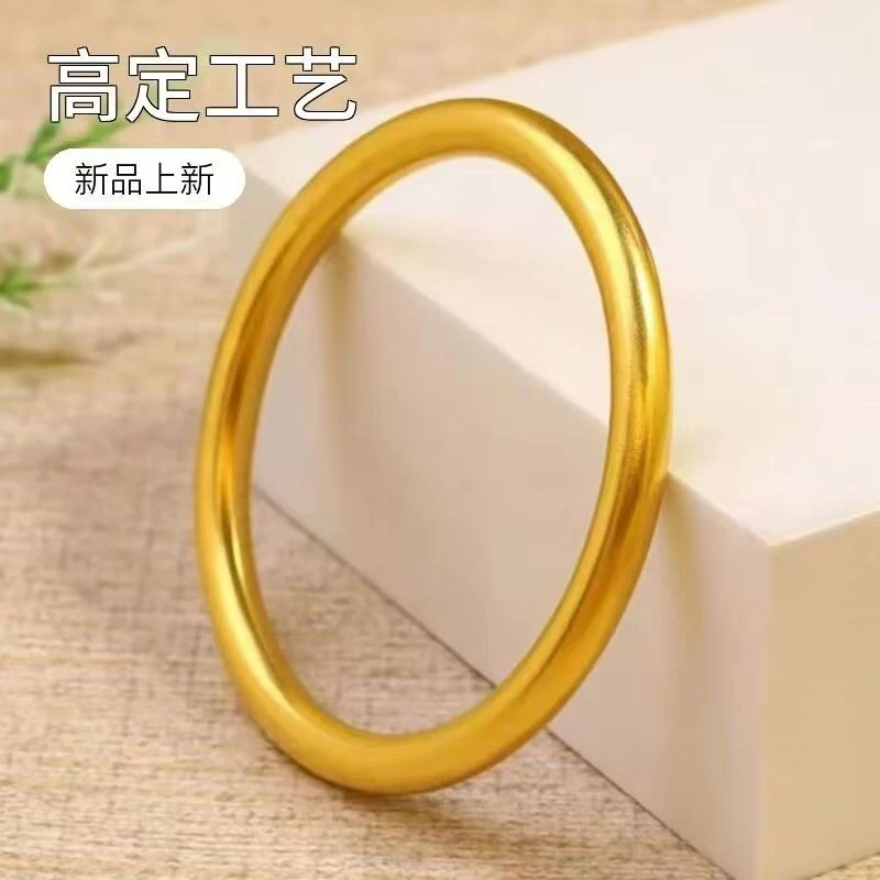 铜合金手镯 【6mm传承圆条手镯】古法磨砂实心素款手镯