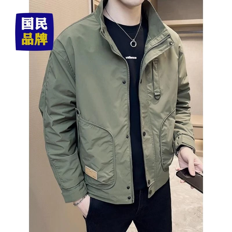 2023冬季新款春装新款男士外套春秋季痞帅立领工装夹克帅气百搭