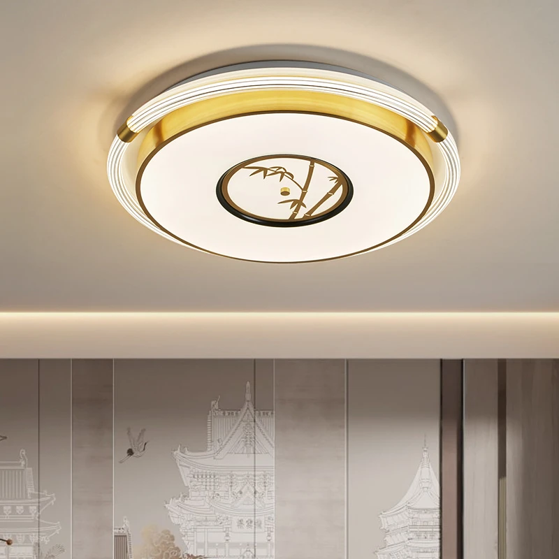 新中式全铜吸顶灯简约国风轻奢客厅餐厅书房卧室创意大气禅意灯具