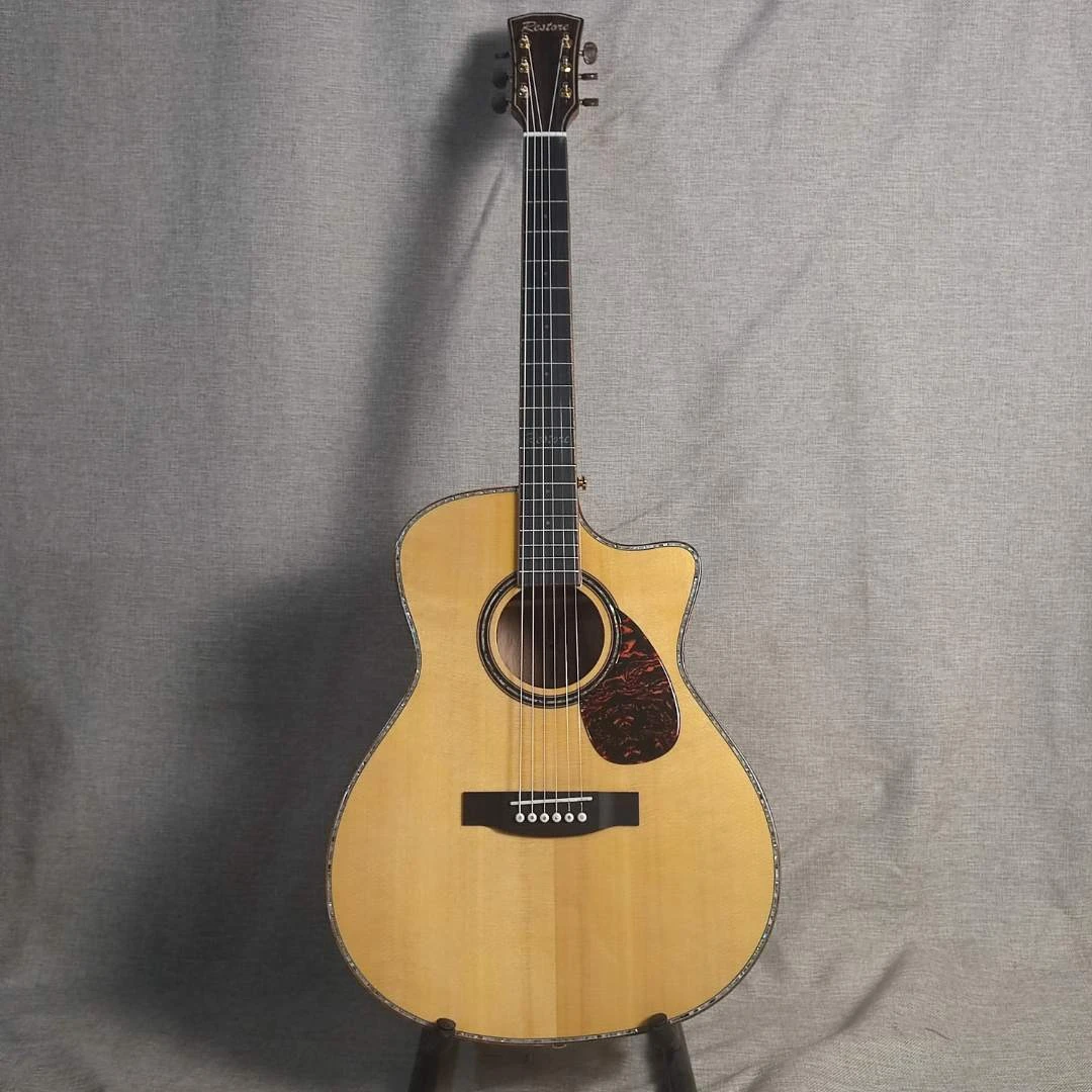 田源乐器工厂云桃全单41寸原木色JA桶型全单专业演奏级吉他