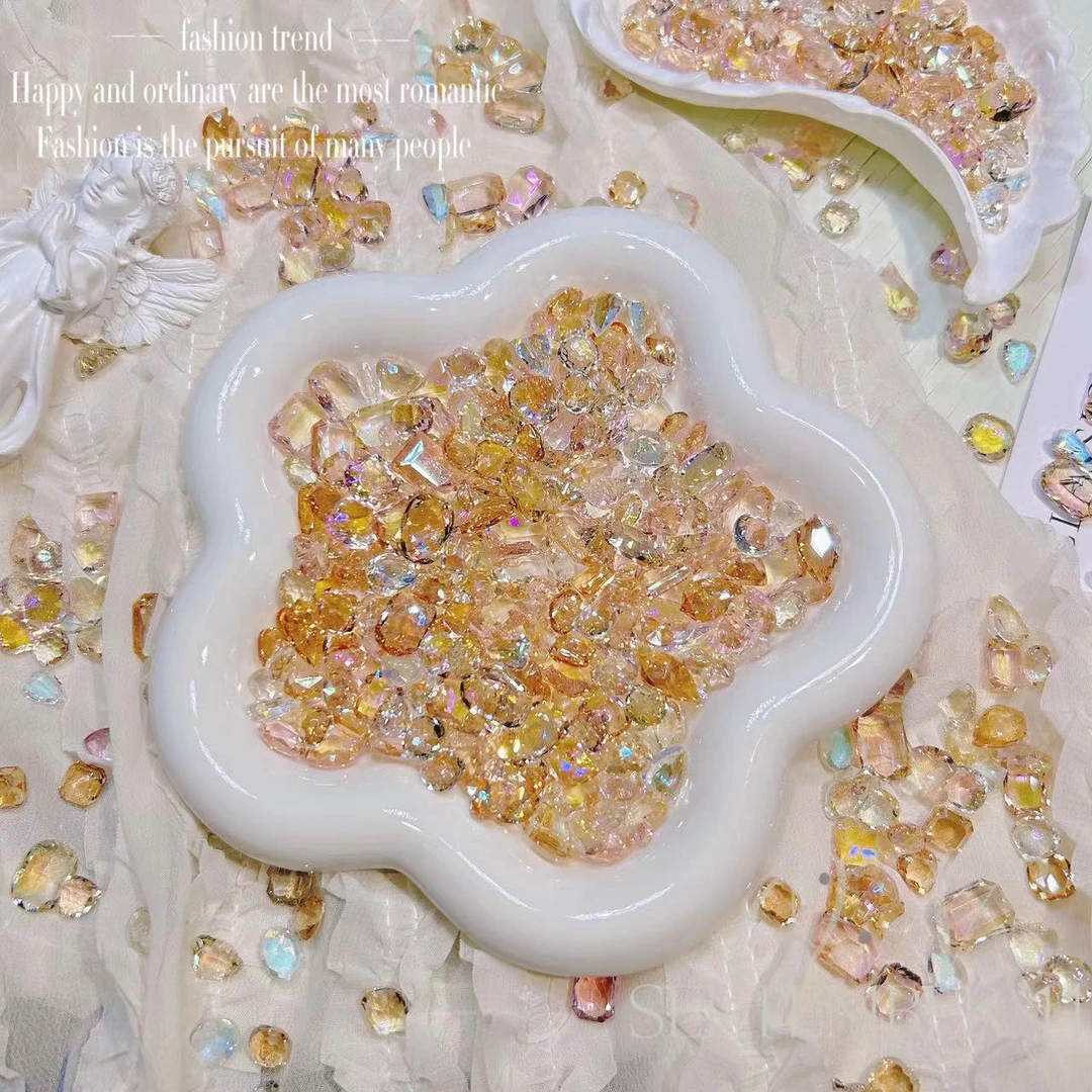 【雅典娜-精品水晶料】k9钻diy美甲钻饰品精品混装爆闪玻璃彩色ins