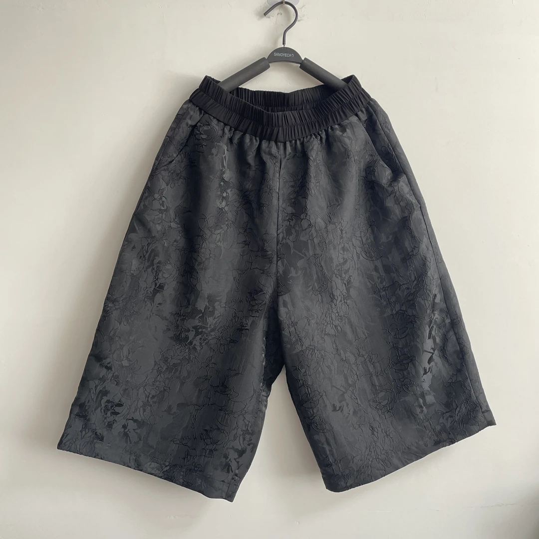 恬小霓（玲玲姐精选）7292黑色提花七分裤/时尚/休闲/宽松