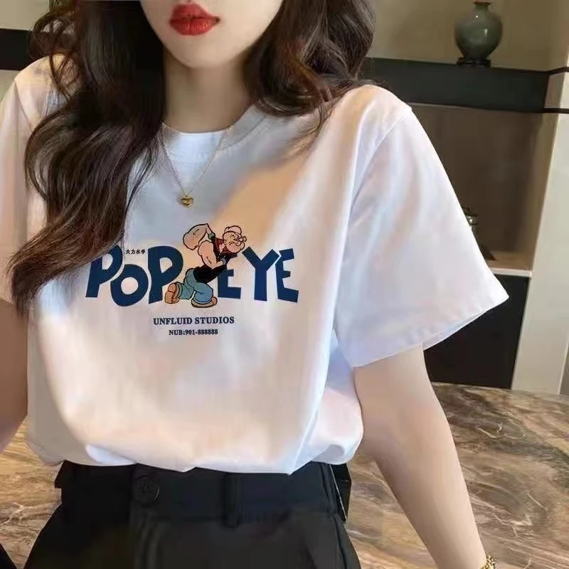 欧货白色短袖t恤女纯棉2023年新款宽松显瘦圆领ins潮内搭打底上衣