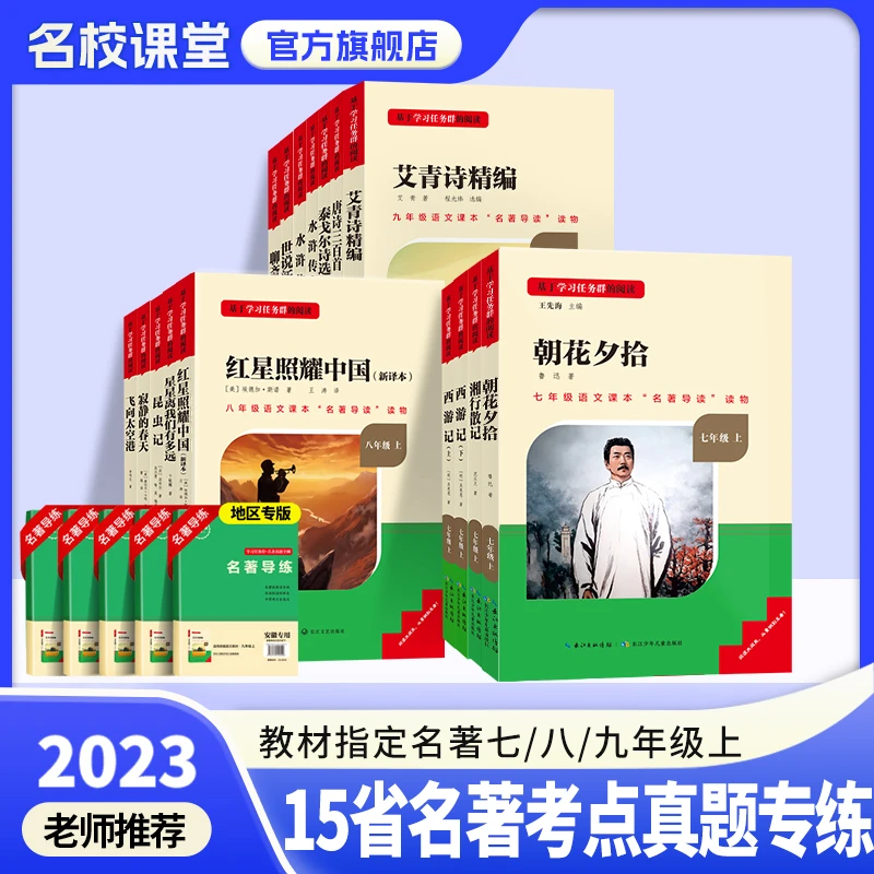 地区专版初中名著导读必读阅读西游记朝花夕拾昆虫记水浒传文学