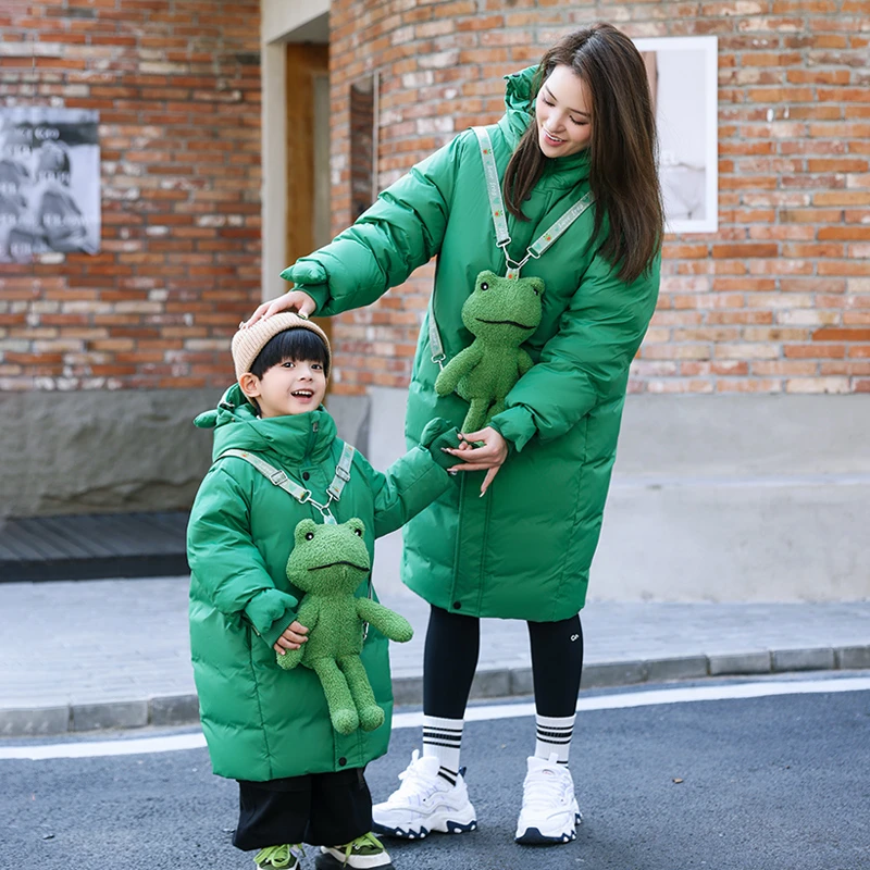 2024新款儿童羽绒服女童中长款冬季加厚亲子装男童羽绒服外套