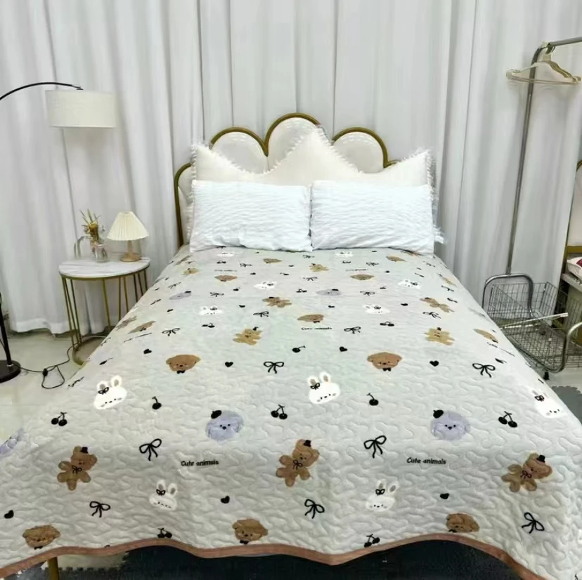 【动物园床盖】200*230cm亲肤透气多层纱布加厚睡毯柔软舒适床盖