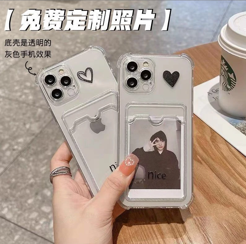 可放情侣照片苹果手机壳x透明安卓卡包插卡vivoiqooz5x情侣iqooz3