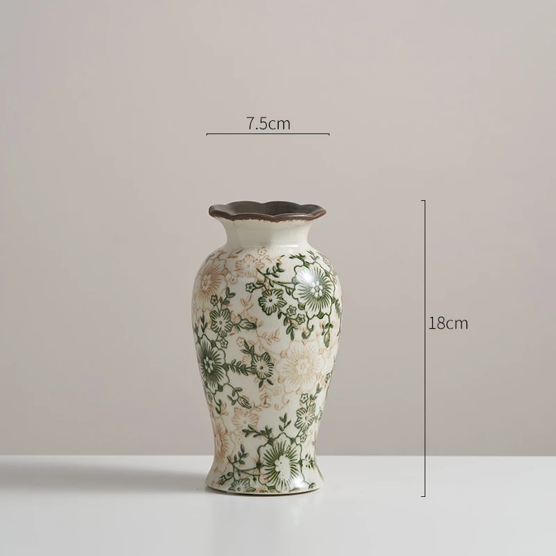 暗香梅花-25C 复古田园风陶瓷花瓶摆件水培插花