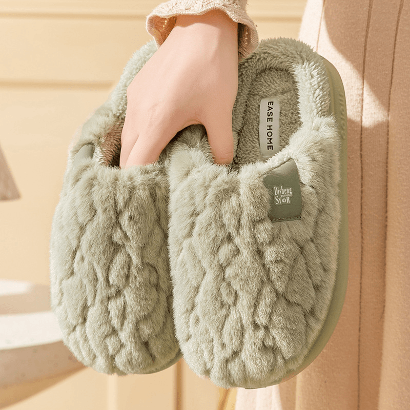 网红情侣保暖软底居家外穿eva踩屎感加绒厚底防滑冬天月子毛拖