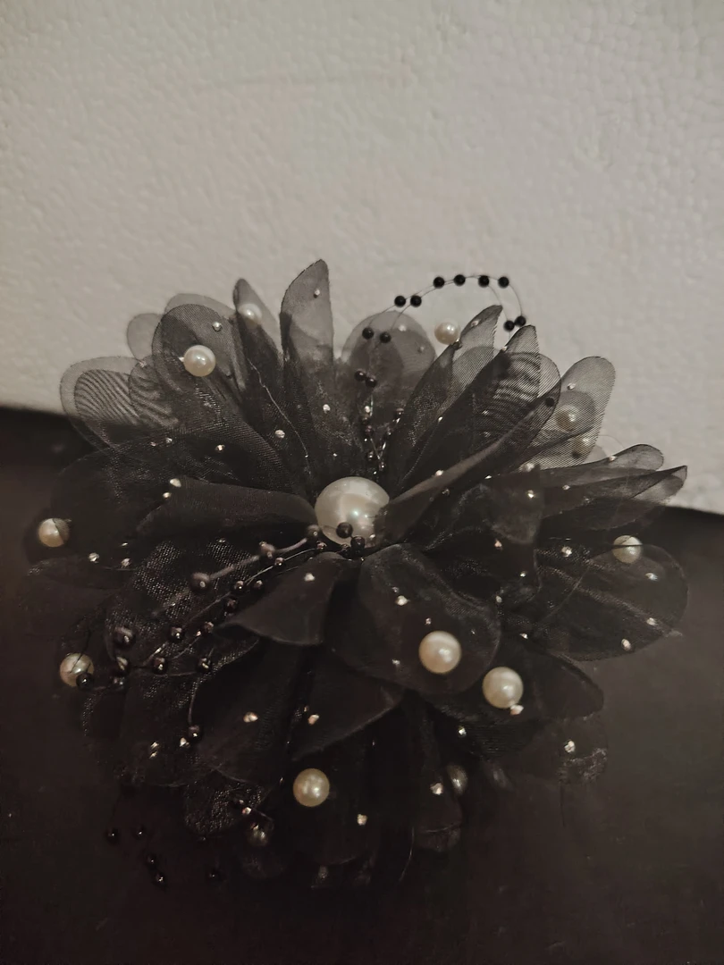 @（3）新款轻奢花朵抓夹高颜值羽毛发夹后脑勺鲨鱼夹发饰