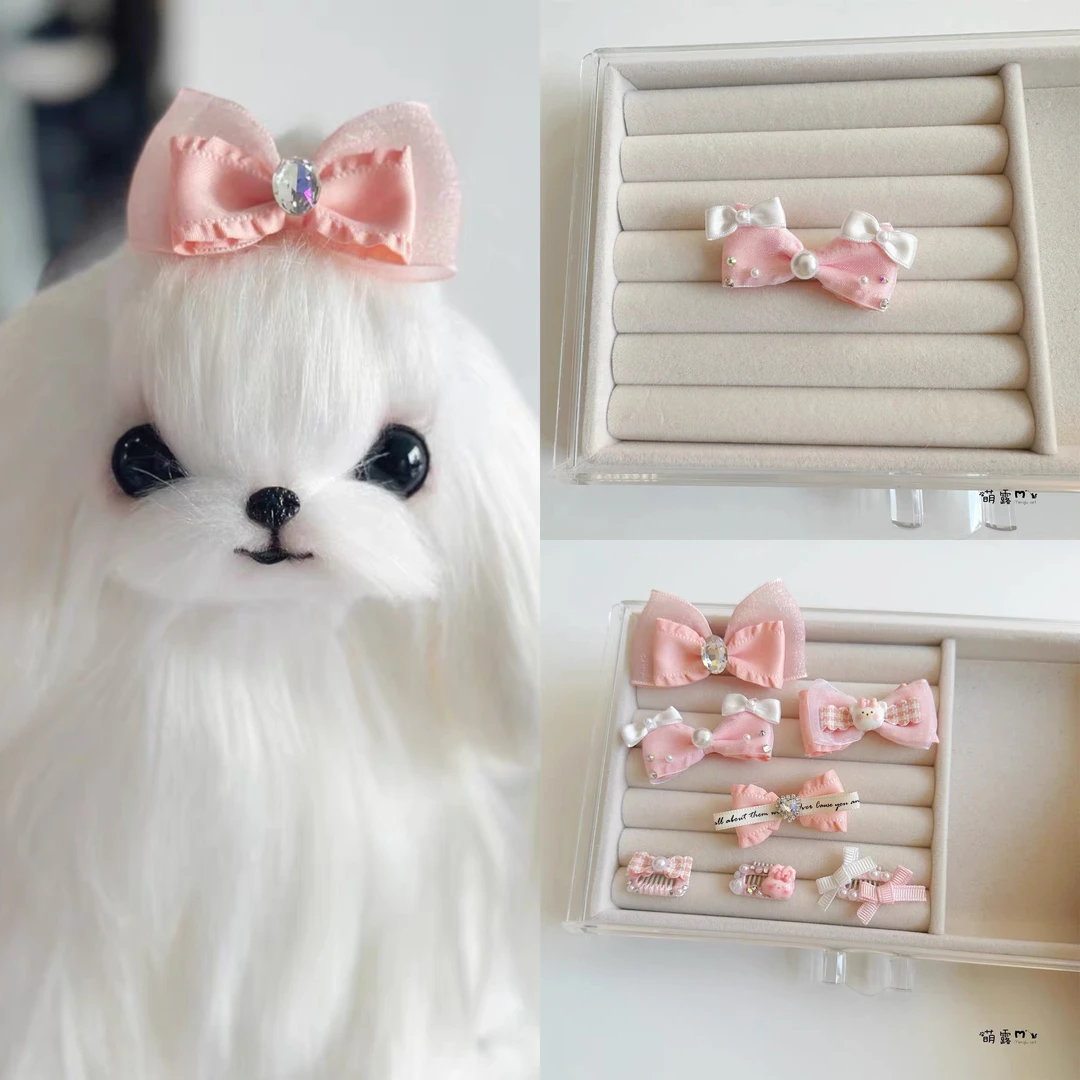 宠物发夹橘粉色狗狗碎毛夹BB夹约克夏马尔济斯泰迪夹子青蛙夹发卡