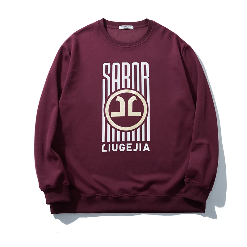 LIUGEJIA/六个加潮牌大码时尚百搭休闲四色字母ins印花卫衣DT5357