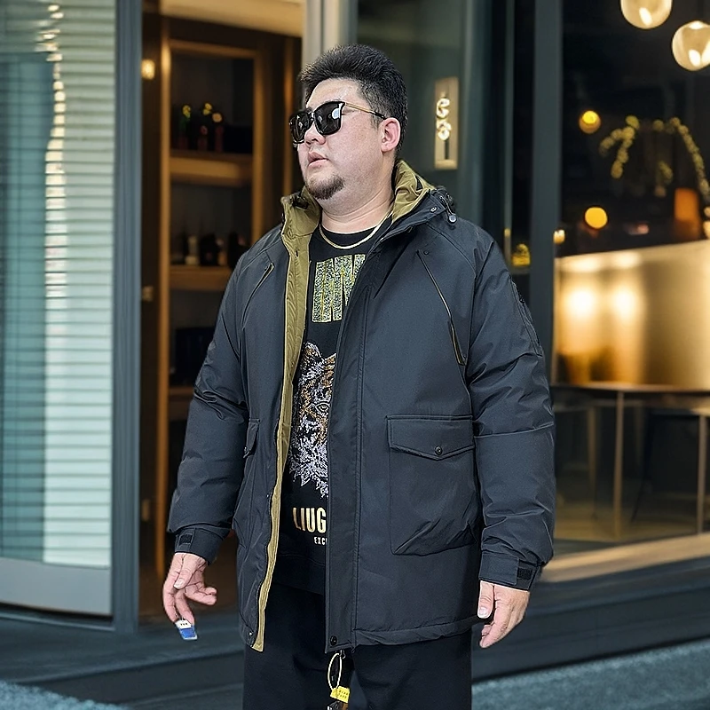 LIUGEJIA/六个加潮牌大码冬季脱卸帽中长款加厚棉服外套YLFF2823