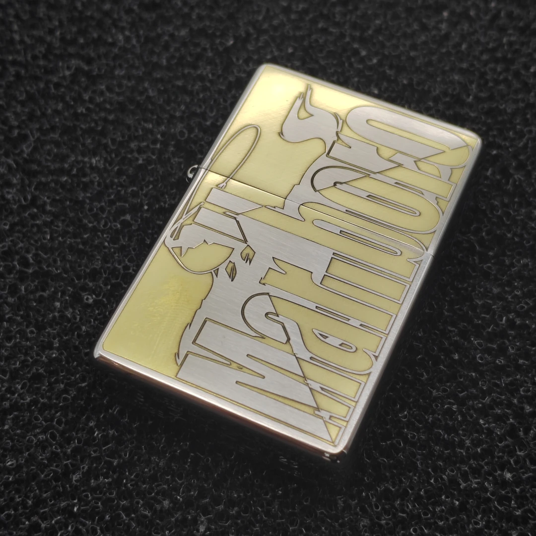 ZIPPO37平头牛仔万宝路双色DIY男士个性防风煤油打火机送男友好礼