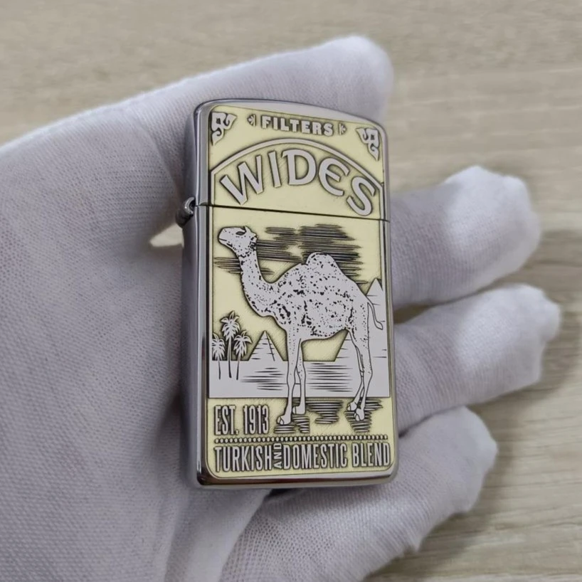 ZIPPO窄机盔甲双色WIDES骆驼DIY男士个性煤油打火机送男友送好礼