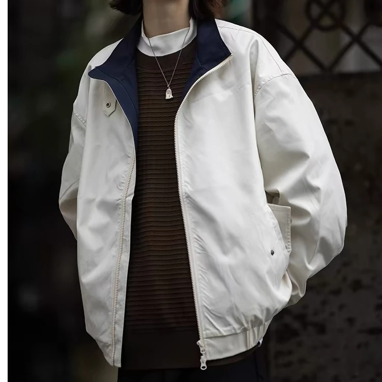 日系加厚立领棉衣一体棉美式飞行员夹克工装棉服男女宽松外套潮牌