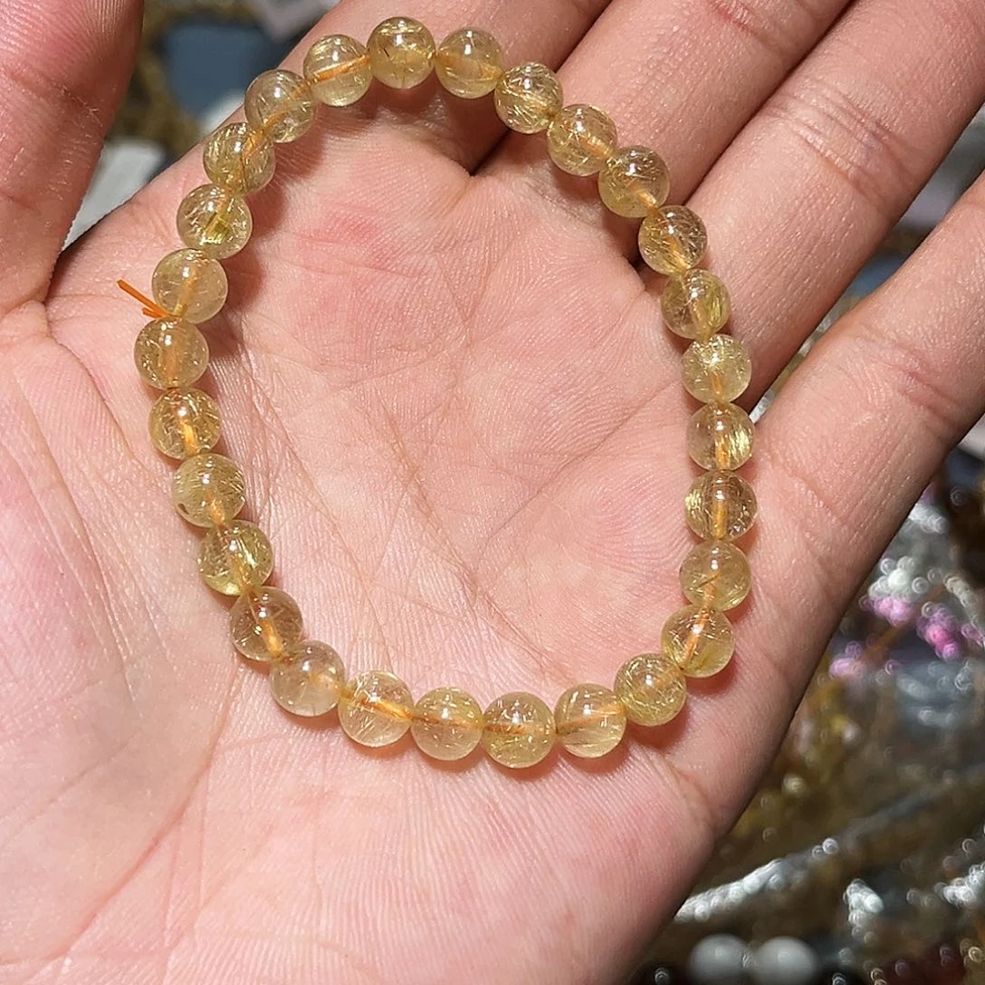 水晶手链未镶嵌金发晶6.6