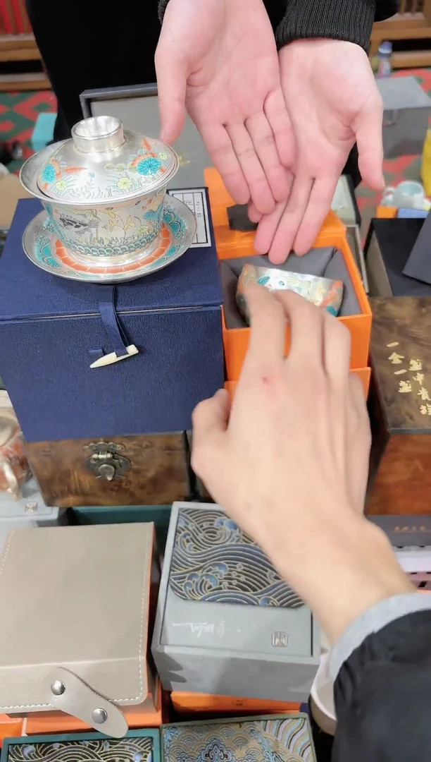 【闪购商品】陶瓷杯鱼藻纹套装