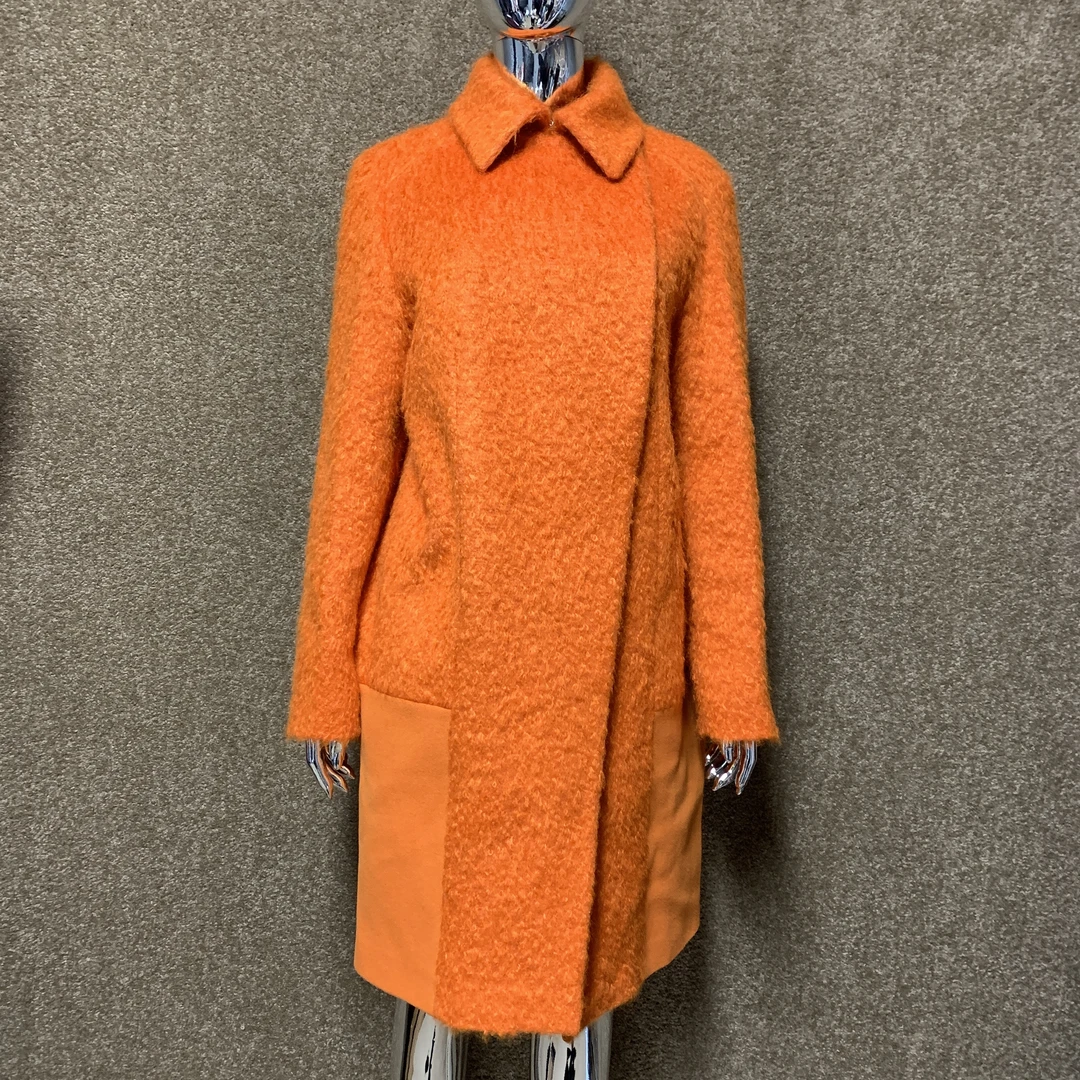 99新 MaxMara SPORTMAX 纯色羊毛大衣 175码