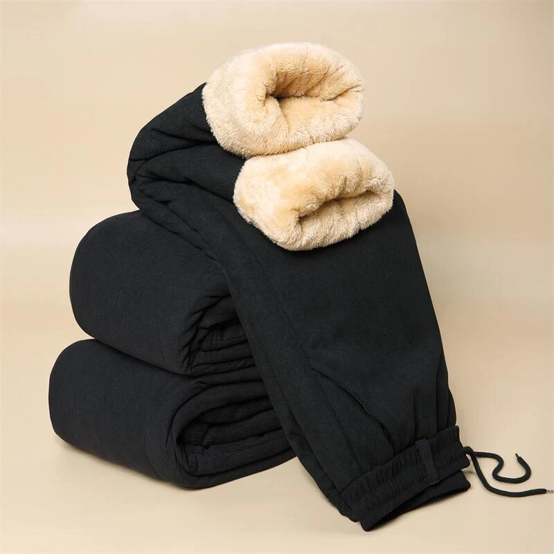 中老年加绒加厚棉裤妈妈高腰裤子外穿老年人女装冬装大码保暖长裤