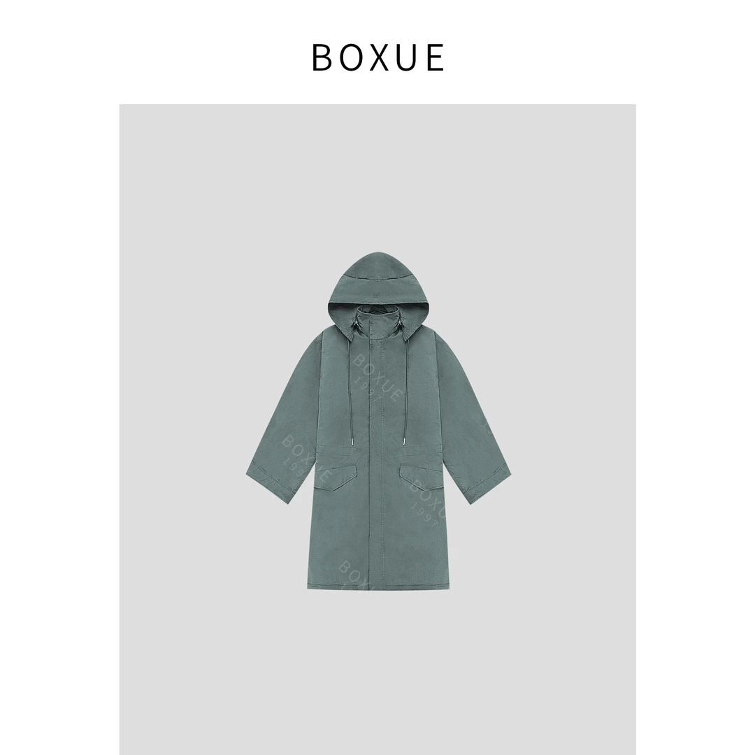 BOXUE  “山岛” 2024秋季新款高级感长款风衣外套#240830W737