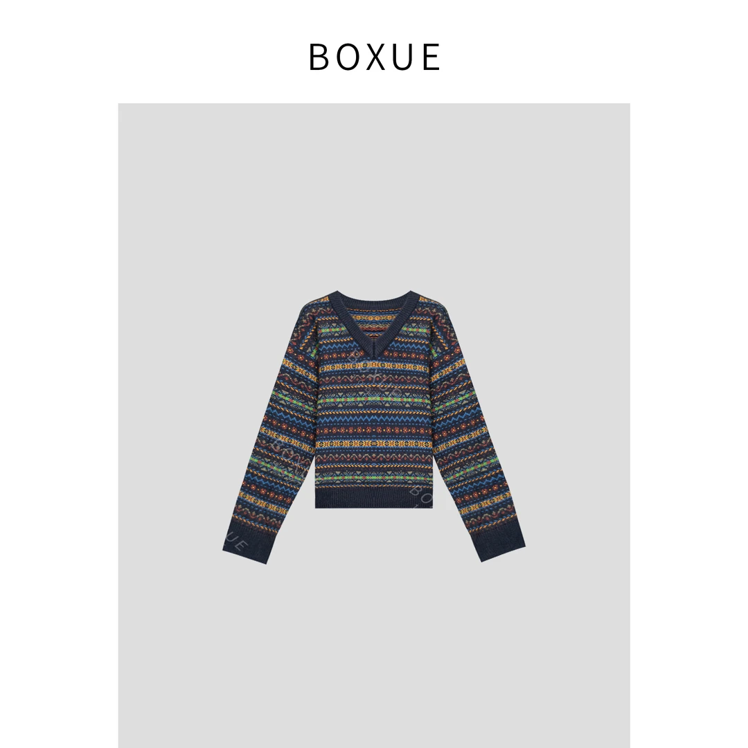 BOXUE“日记”2024冬季高级感羊.毛轻奢毛衣#241105MY312